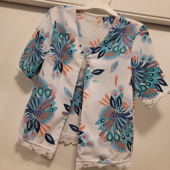 *Oshkosh* 2 piece Girls 4T Peacock set - Picture 2 of 4